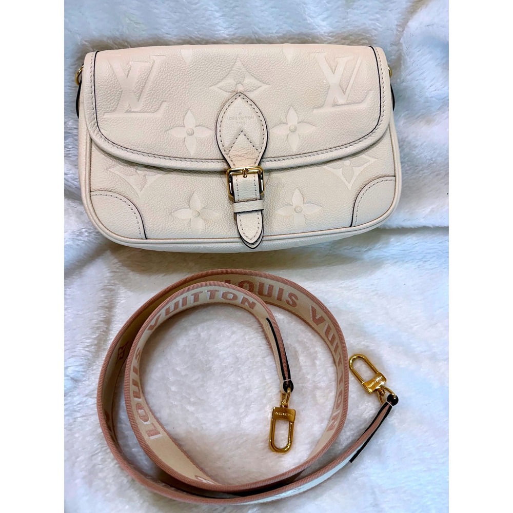 Louis Vuitton Diane Cream Monogram Empreinte Leather Shoulder Bag M46386